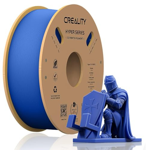 Creality Hyper PLA Filament Blau, 1,75 mm 1 kg 3D-Drucker Filament für schnelles Drucken, verhedderungsfrei, starke Haftung & hervorragende Überhangleistung, Maßgenauigkeit ±0,03 mm