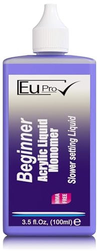 Beginner Slow Setting, Acrylic Liquid Monomer salon Sculpting Nails, need powder to work (100ml Flat)