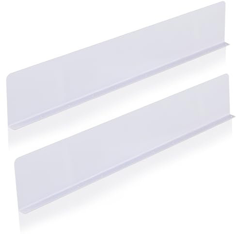 Yaocom 2 Pcs 24 Inch Gutter Valley Splash Guards Extra Long White Downspout Diverter Metal Straight Roof Rain Diverter with 20 Screws for Roof House Residential Flat Shingle Drain Downspout Water