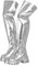 MissHeel Stivale elasticizzato con plateau Stivali sopra il ginocchio Combat Boots Nero, argento, 38 EU
