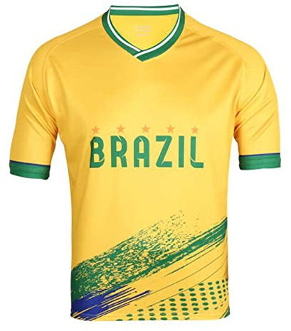 SINLEISI 2022 WM Fan Trikots Länder/Styles - Argentinien, Brasilien, Mexiko & USA, brasilien, XL