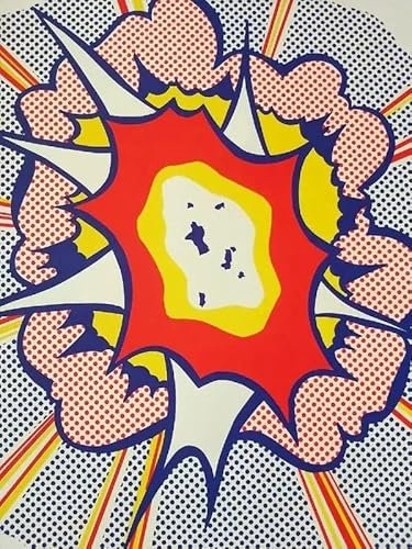 Orjdjz Wxkbl Roy Lichtenstein Explode Poster Roy Lichtenstein Leinwand Wandkunst ästhetische Malerei Pop Drucke für Moderne Wohnkultur Bild 50x70cm Kein Rahmen