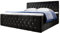 Luxusbetten24 Boxspringbett Nobile 160x200 Doppelbett Polsterbett Bett mit Strass und Stauraum | Bezug: Samt | Farbe: Schwarz | Härtegrad: H4 (100kg+)