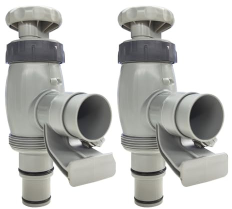 Pool Plunger Ventil Plus für oberirdischen Pool, 2 in 1 Kolbenventil Pool Ersatzteile, Pool Zubehör für Intex/Bestway/Coleman Pool, Absperrhahn für oberirdische Schwimmbecken (2 Stück)