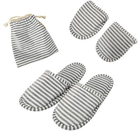 Pantofole da viaggio, pieghevole non usa e getta pantofole hotel antiscivolo Spa Hotel pantofole portatili per donne (Grigio, Sistema Taglie Calzature EU, Adulto, Donna, Numero (range), Media, 36, 38)