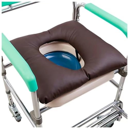 HUTRADE Anti-Dekubitus Toilettenstuhl Kissen, Duschstuhl Sitzkissen Für Senioren Mit Loch PU Wasserdichter Orthopädisches Kissen Für Toilettenstuhl Und Bettpflege Zur Druckentlastung