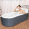 Aufblasbare Badewanne für Erwachsene Faltbare Eisbad Freistehende Eisbaden Tonne Für Erwachsene Spa mit Luftpumpe für Heiß (Dunkelgrau-1, 168x76x68cm)