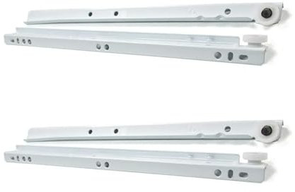 Stolmet Roller Drawer Slides, White Ball Bearing Drawer Runners for Heavy Duty Use, Max Load 40kg, 250mm to 600mm, Pack of 2 or 5 Pairs, Smooth and Quiet Operation (300mm (12) Set of 2)