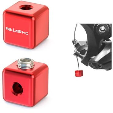 Bike Cable End Caps, Alloy Cable Crimps for Road & Mountain Bicycles - Includes Square Wire Tail Caps, Machine Meter Screws & Hexagonal Spanner | Durable & Secure Brake/Shift Cable End Tips