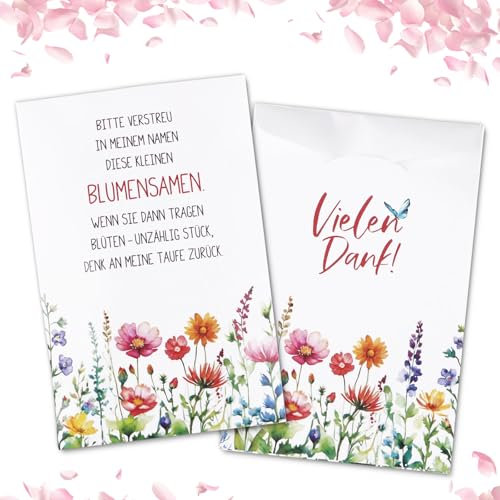 MEJOSER 50 Stück Gastgeschenk Taufe Klein Tüten Papiertüten Geschenktüten Geschenke für Gäste Deko Tischdeko (Taufe)