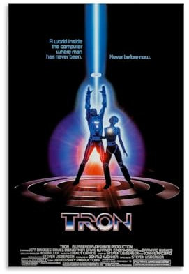 Disney Tron Poster, klassisch, originell, glänzendes Finish, Filmposter, Leinwand, Kunstposter, Wanddekoration, Gemälde, Schlafzimmer, Gemälde, Wohnzimmer, Poster, moderne Heimdekoration, Poster, 60 x