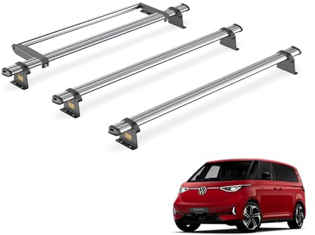 For VW ID Buzz 2022+ Roof Rack Van Guard Ulti 3x Bars + Roller | Only fits SWB Models, Steel Heavy-duty Van Roof Bars [SB347-3/VGR-15]