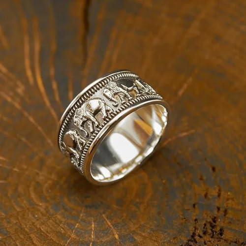 Hasdnker Ring Ringe Damen Bijouterie Herren Vintage Silber Farbe Frauen Männer Elefanten Ring Cocktail Weibliche Finger Ringe Fahion Party Schmuck Zubehör