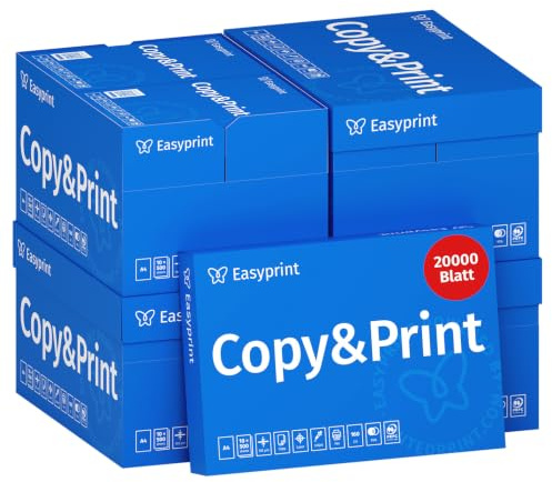 NEU: Easyprint Druckerpapier Kopierpapier 20000 Blatt 40 x 500 A4 Premium Hochweiß CIE 160 Testsieger PEFC zertifiziert