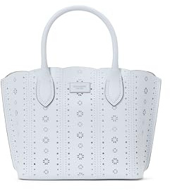 kate spade new york Women's Suite Crossgrain Leather Tote Bag Crossbody, Pointelle Taro Milk, One Size