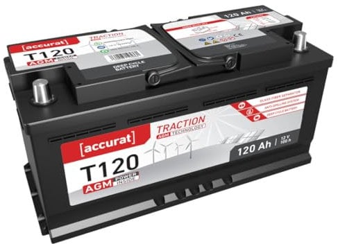 Accurat Traction T120 AGM Batterie 12V 120Ah Versorgungsbatterie