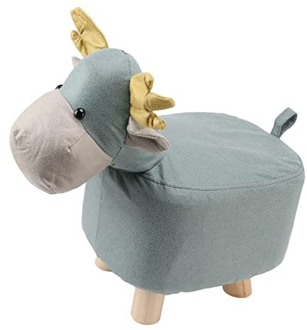 Animal Giraffe Footstool Nicht -Slip -Holzbeine weicher Schwamm Sitz Mehrzweckhocker für Kindergarten (Blau)