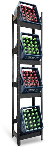 KARAT Getränkekistenregal für 4 Kisten - 200 x 40 x 30 cm - Getränkeregal, Kastenregal für Getränkekisten, Flaschenregal, Kastenständer - Regal für Getränkekästen (Osaka)
