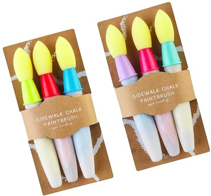 6 Pcs Childrens Chalk Brush Kits Sidewalk Paint Children's Craft Scrapbooking Brushes For Creative Painting Kids Art Set Sidewalk Paint For Children