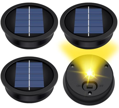 4 Stück Solar Ersatzdeckel 8.2 cm, LED Ersatz Solarmodul für Gartenleuchte | Wasserdichte Ersatzmodule für Solarleuchten, Ersatzteile für Gartenleuchten, Solarpanel für Solarlaterne, Solarlicht und DIY