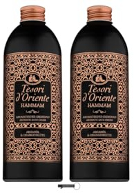 Tesori d'Oriente Cream Bath 'Hammam' | Aromatic Bath with Argan Oil and Orange Blossom | Body Care for the Bath | Ritual for Body & Senses | 500 ml,pack of 2, + italy shop Schlüsselanhänger