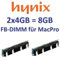 HYNIX original 2 x 4GB = 8GB Kit 240 pin FB-DIMM DDR2-800 PC2-6400 128Mx4x36 double side (HYMP151A72CP4D3-S6) für MacPro Systeme 1,1 2,1 3,1 (Baujahre 2006 bis 2008) Modelle