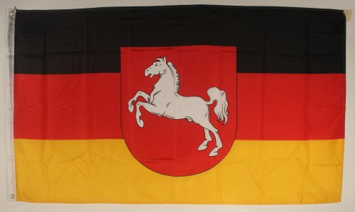 Buddel-Bini Flagge Fahne ca. 90x150 cm : Niedersachsen Niedersachsenflagge Pferd