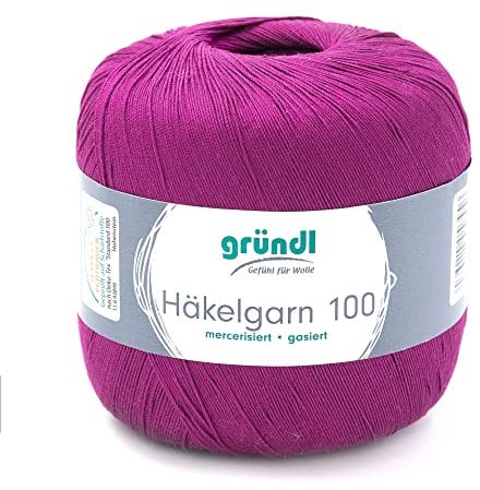 Gründl Häkelgarn 100 Garn, wool, purpur, 566 m