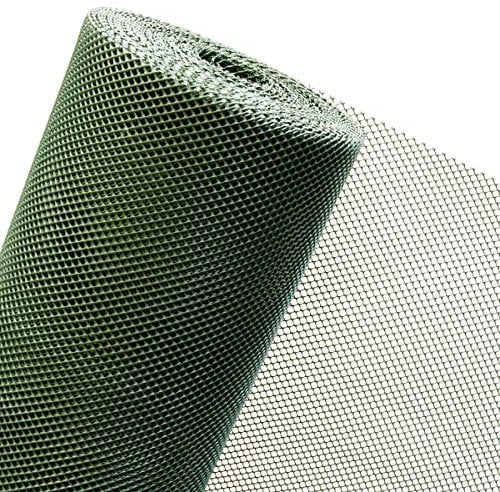 1,2m² MASCHENGEWEBE in 1,2m Breite x 1m Kuststoffgitter Windschutz- Reptilienschutz- Gitter aus Kunstoff Masche 5mm dunkelgrün (METERWARE) RT7/120BIS