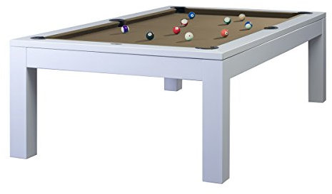 Billiard-Royal Billardtisch Pooltisch Modell Olivia Weiß 7 ft. inkl Tischplatte mit hochwertigem K-55 Bandengummi und freier Tuchwahl, Tuchfarbe:Beige