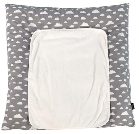 Puckdaddy Clara | Wolken-Muster | Wickelauflage 77x75cm | 100% Baumwolle | OEKO-TEX geprüft | Weiche und sichere Wickelunterlage für Babys | Optimaler Komfort und Stil