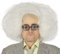 Fiestas Guirca Weiße Perücke auf Kappe Doc Brown Wissenschaftler verrückt