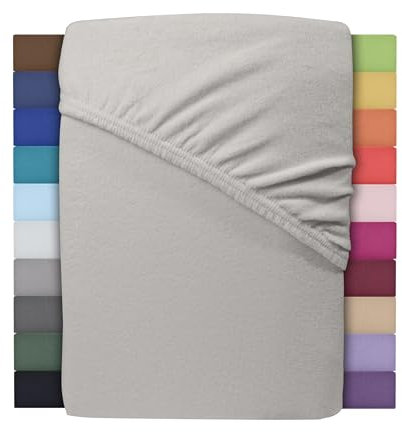 Winter Spannbettlaken | Farbenfrohes Thermo Fleece | Spannbetttuch, Bettlaken in vielen Größen und Farben (140 x 200 cm - 160 x 200 cm, Silber/Hellgrau)
