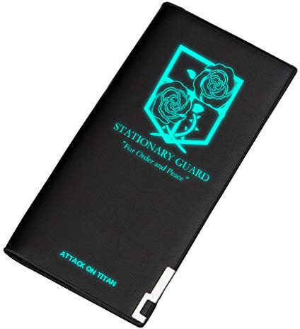 WANHONGYUE Attack on Titan Anime Leuchtend Bifold Brieftasche Kunstleder Schlanke Geldbörse Portemonnaie Kreditkartenhülle /6