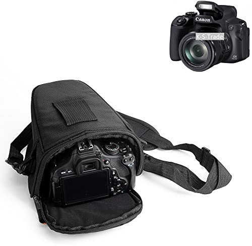 K-S-Trade Camara Case For Canon PowerShot SX70 HS Compatible With Canon PowerShot SX70 HS: SLR Should Bag Camerabag Colt Design Rainproof Anti-shock DSLR DSLM SLR, Bridge Etc., Black -