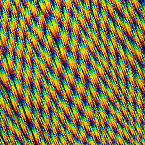 Paracord Parachute 550 Seil Typ III 7 Stränge, über 300 Farben, Hippie, 250 Feet
