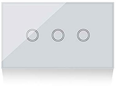 Yagusmart US Wifi Interruttore Intelligente Luce Wireless WiFi da Muro,con Power Monitor,App Controllo Remoto,Funzione Timer,Controllo Vocale (3 gang, bianco)