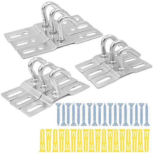 9 Pieces Heavy Duty Ceiling Hook,Ceiling Lights Base Plate Chandelier Hook Pendant Fitting with Screws Mount(70MM,80MM,95MM)