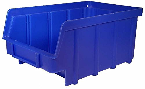 S&S-Shop 80 Stück Stapelboxen – blau – Größe 2 (102 x 167 x 76 mm) - stapelbar | Regalbox | Sichtbox | Lagerbox | Stapelbox