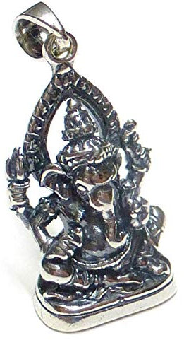 Anhänger Silber, Motivanhänger Ganesha , Sterlingsilber, Schutzsymbol, Glücksbringer, Unisex