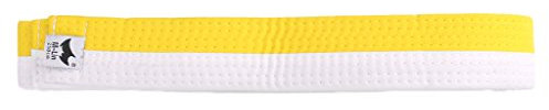 fatteryu Professionelle Taekwondo Gürtel Karate Judo Double Wrap Martial Arts Streifen Sport Weiß & Gelb