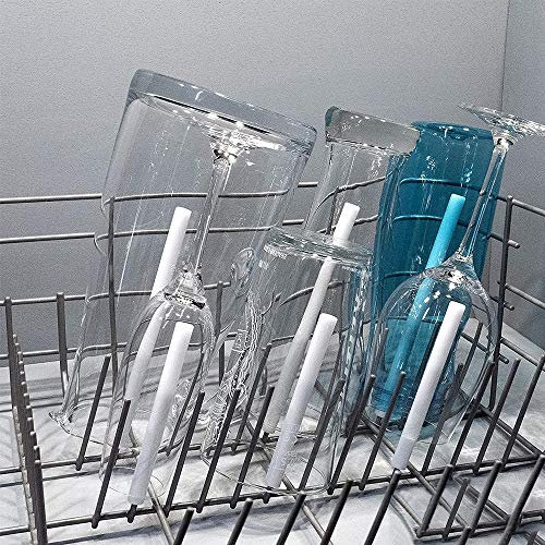 WuYan 6pcs Spiked-Glasses Glass Holder for Dishwasher Alleskonner Universal Attachment Holder for Dish Rack Glass Glasses