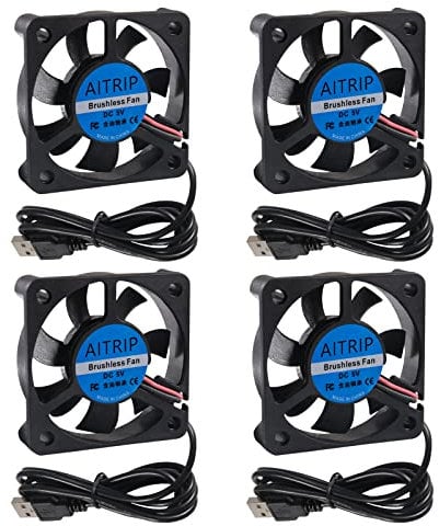50mm Fan 5V USB Brushless DC Cooling Fan, 4 Pack Speed 4200 RPM Fan for Small Appliances Series Replacement (4 PCS 5010 5V USB)