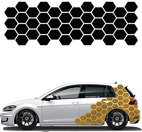 1A Style Sticker Auto Waben Aufkleber Autodekor KFZ Seitenaufkleber Camper Wohnwagen Folie (Kupfer-Metallic)