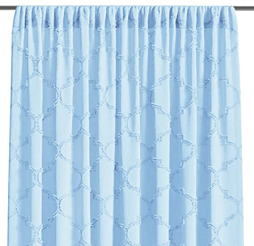 AmeliaHome Gardine 140x270 cm 1 St. Vorhang halbtransparent Kräuselband Hellblau Delva
