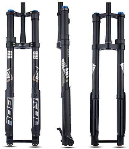 MTB Downhill Gabel 26 27.5 29 Zoll Mountainbike Luft Federgabel Gerade/konisch Doppelt Geschultert Umgekehrte Gabel Federweg 160mm Einstellbare Zugstufe Manuelle Sperre ( Color : Black Tapered )
