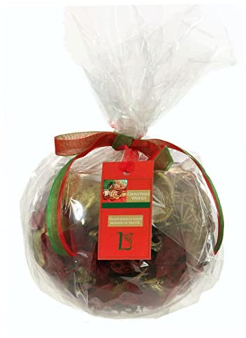 Angraves Xmas Wishes Scented Pot Pourri Glass Fish Bowl Vase Gift Wrapped Set (20cm) Christmas