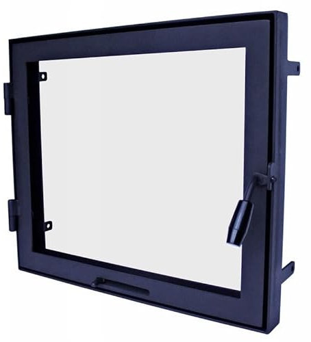 New Backofentür 60x50 Kamintür mit Glas Ofentür Kamintür Pizzaofentür Gußeisen Steinofentür Das Türchen zum Ofen | Öffnungsrichtung: Rechts | Der Griff Links | Modell NM2