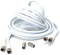 DRUT 3m Twin Shotgun Satellite Moulded F-Type Plug to Socket RG6 Coaxial Extension Antenna Cable Lead With F-Type Couplers 10ft White