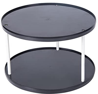 YARNOW 360° Drehbares Lagerregal Rotierend Desktop-Organizer Aus Kunststoff Multifunktionales Aufbewahrungsregal Für Küche Bad Und Wohnzimmer Zum Lagern Von Gewürzen Snacks